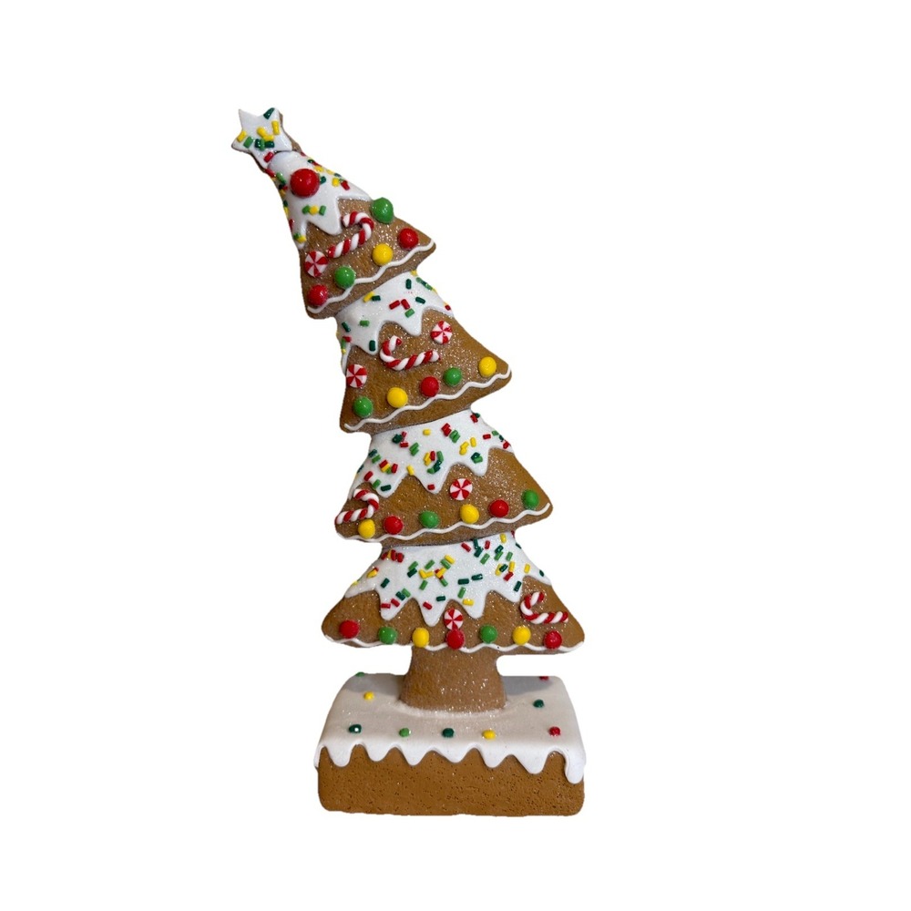 Martha Stewart Grinch Style Leaning Christmas Gingerbread 10" Clay Tree! NEW